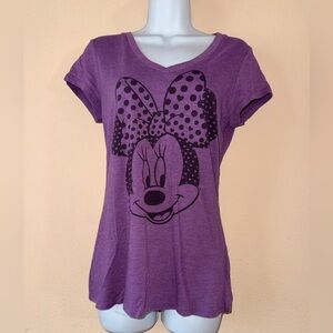 Disney Women's Purple V-Neck Shirt